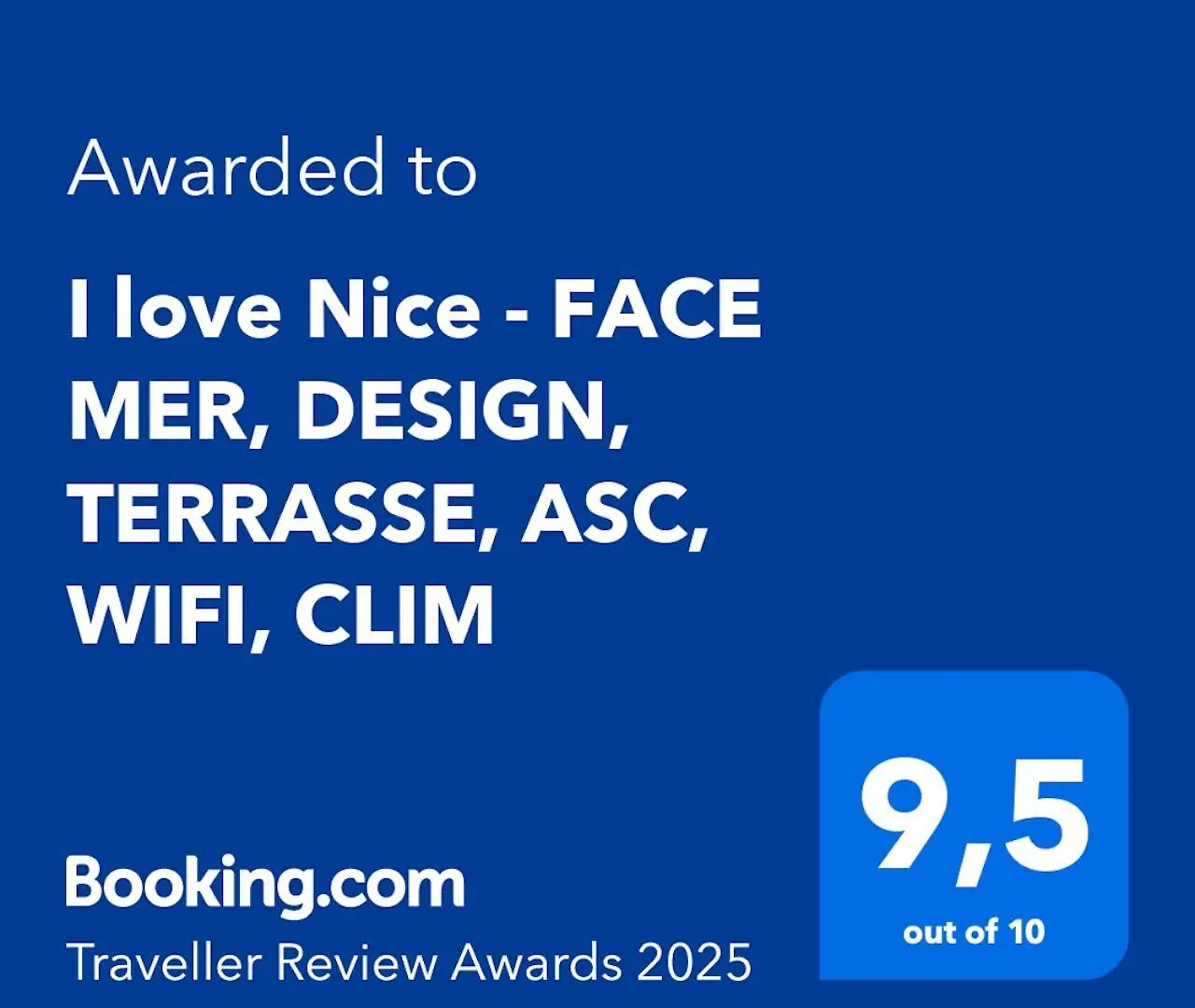 Apartment I Love Nice - Face Mer, Design, Terrasse, Asc, Wifi, Clim France